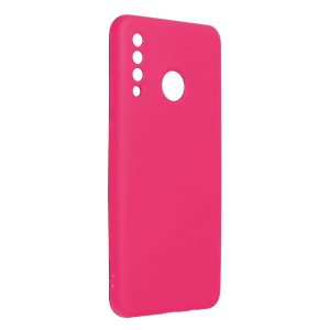 Husa protectie, interior de catifea, compatibila cu Huawei P40 Lite E, FONIX BloomShield, silicon, margini ridicate, slim, Roz neon2