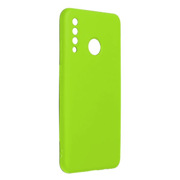 Husa protectie, interior de catifea, compatibila cu Huawei P40 Lite E, FONIX BloomShield, silicon, margini ridicate, slim, Verde neon2