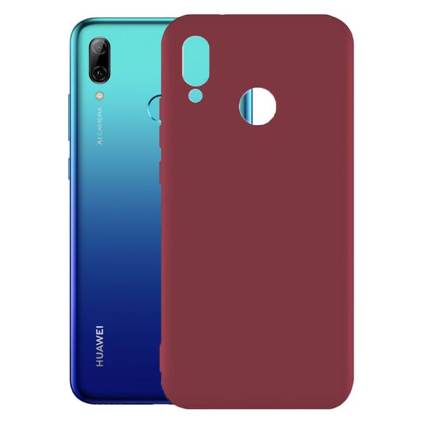 Husa protectie, interior de catifea, compatibila cu Huawei P Smart 2019, FONIX BloomShield, silicon, margini ridicate, slim, Visiniu