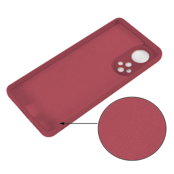 Husa protectie, interior de catifea, compatibila cu Huawei Nova 9, FONIX BloomShield, silicon, margini ridicate, slim, Visiniu