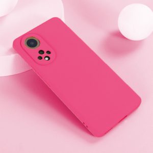 Husa protectie, interior de catifea, compatibila cu Huawei Nova 9, FONIX BloomShield, silicon, margini ridicate, slim, Roz neon5