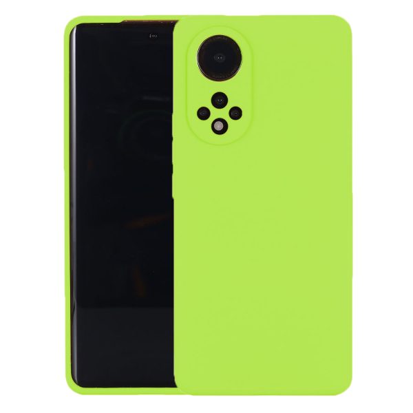 Husa protectie, interior de catifea, compatibila cu Huawei Nova 9, FONIX BloomShield, silicon, margini ridicate, slim, Verde neon