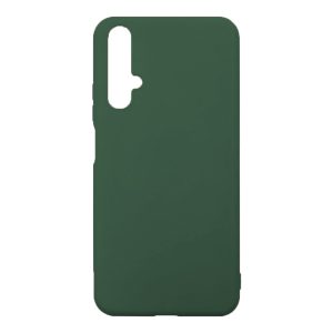 Husa protectie, interior de catifea, compatibila cu Huawei Nova 5T, FONIX BloomShield, silicon, margini ridicate, slim, Verde inchis