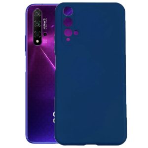 Husa protectie, interior de catifea, compatibila cu Huawei Nova 5T, FONIX BloomShield, silicon, margini ridicate, slim, Albastru inchis