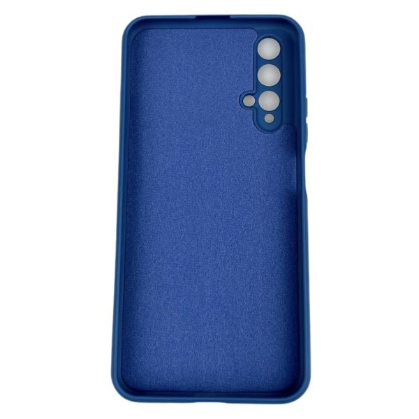 Husa protectie, interior de catifea, compatibila cu Huawei Nova 5T, FONIX BloomShield, silicon, margini ridicate, slim, Albastru inchis2