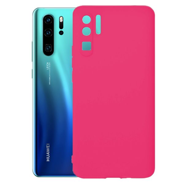 Husa protectie, interior de catifea, compatibila cu Huawei P30 Pro, FONIX BloomShield, silicon, margini ridicate, slim, Roz neon