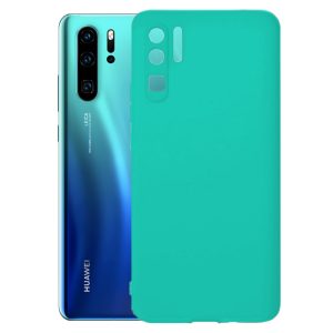 Husa protectie, interior de catifea, compatibila cu Huawei P30 Pro, FONIX BloomShield, silicon, margini ridicate, slim, Turcoaz