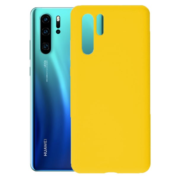 Husa protectie, interior de catifea, compatibila cu Huawei P30 Pro, FONIX BloomShield, silicon, margini ridicate, slim, Galben