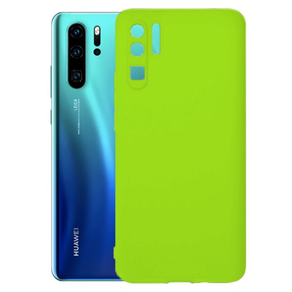 Husa protectie, interior de catifea, compatibila cu Huawei P30 Pro, FONIX BloomShield, silicon, margini ridicate, slim, Verde neon