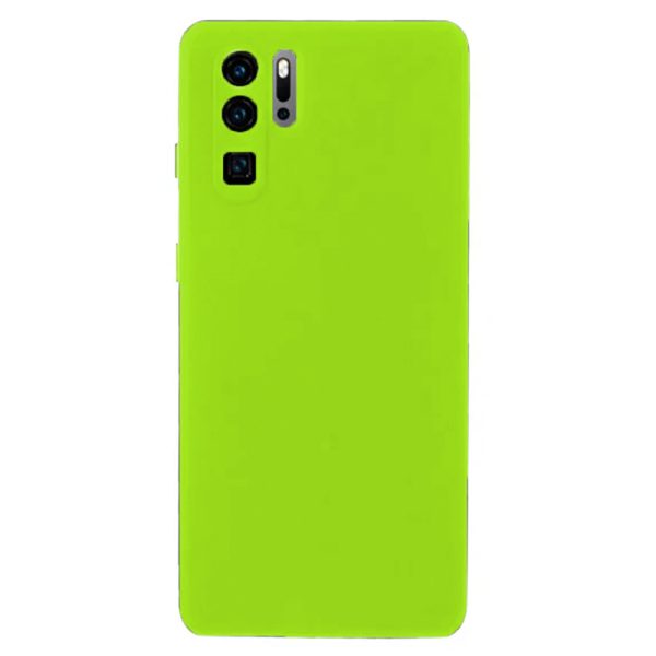 Husa protectie, interior de catifea, compatibila cu Huawei P30 Pro, FONIX BloomShield, silicon, margini ridicate, slim, Verde neon