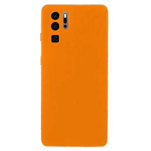 Husa protectie, interior de catifea, compatibila cu Huawei P30 Pro, FONIX BloomShield, silicon, margini ridicate, slim, Portocaliu neon