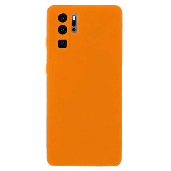 Husa protectie, interior de catifea, compatibila cu Huawei P30 Pro, FONIX BloomShield, silicon, margini ridicate, slim, Portocaliu neon