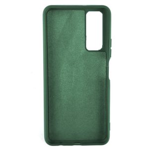 Husa protectie, interior de catifea, compatibila cu Huawei P Smart 2021, FONIX BloomShield, silicon, margini ridicate, slim, Verde inchis2