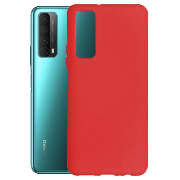 Husa protectie, interior de catifea, compatibila cu Huawei P Smart 2021, FONIX BloomShield, silicon, margini ridicate, slim, Rosu