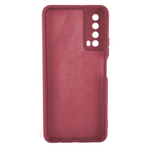 Husa protectie, interior de catifea, compatibila cu Huawei P Smart 2021, FONIX BloomShield, silicon, margini ridicate, slim, Visiniu2