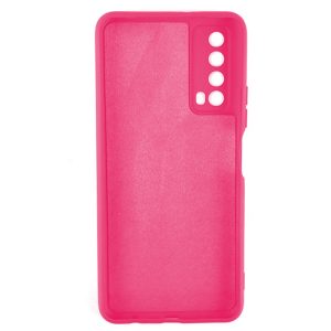 Husa protectie, interior de catifea, compatibila cu Huawei P Smart 2021, FONIX BloomShield, silicon, margini ridicate, slim, Roz neon2