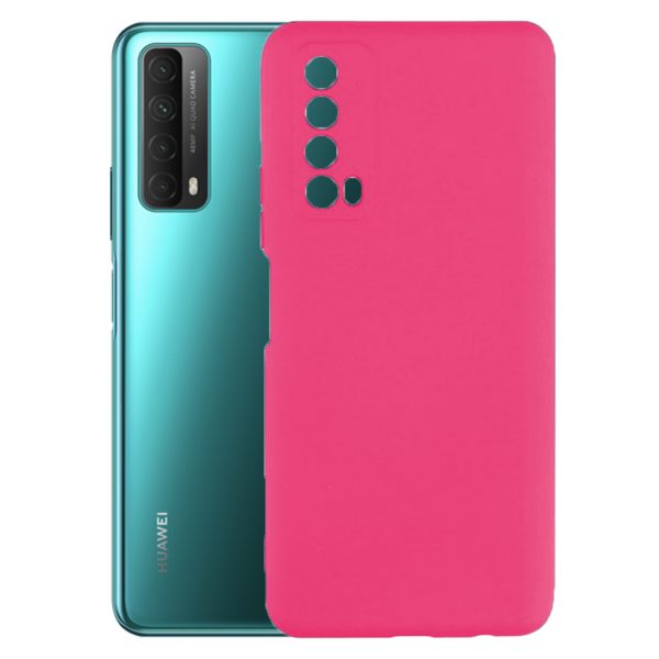 Husa protectie, interior de catifea, compatibila cu Huawei P Smart 2021, FONIX BloomShield, silicon, margini ridicate, slim, Roz neon