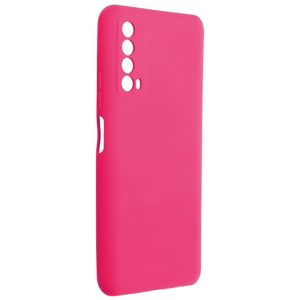 Husa protectie, interior de catifea, compatibila cu Huawei P Smart 2021, FONIX BloomShield, silicon, margini ridicate, slim, Roz neon