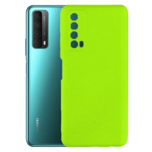 Husa protectie, interior de catifea, compatibila cu Huawei P Smart 2021, FONIX BloomShield, silicon, margini ridicate, slim, Verde neon