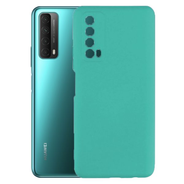 Husa protectie, interior de catifea, compatibila cu Huawei P Smart 2021, FONIX BloomShield, silicon, margini ridicate, slim, Turcoaz