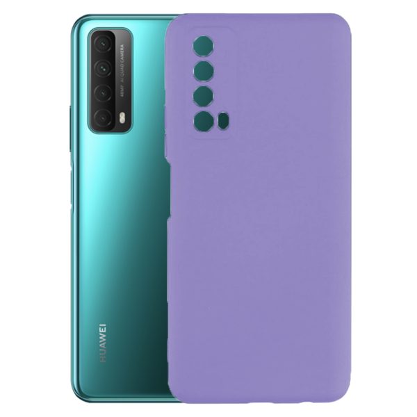 Husa protectie, interior de catifea, compatibila cu Huawei P Smart 2021, FONIX BloomShield, silicon, margini ridicate, slim, Mov