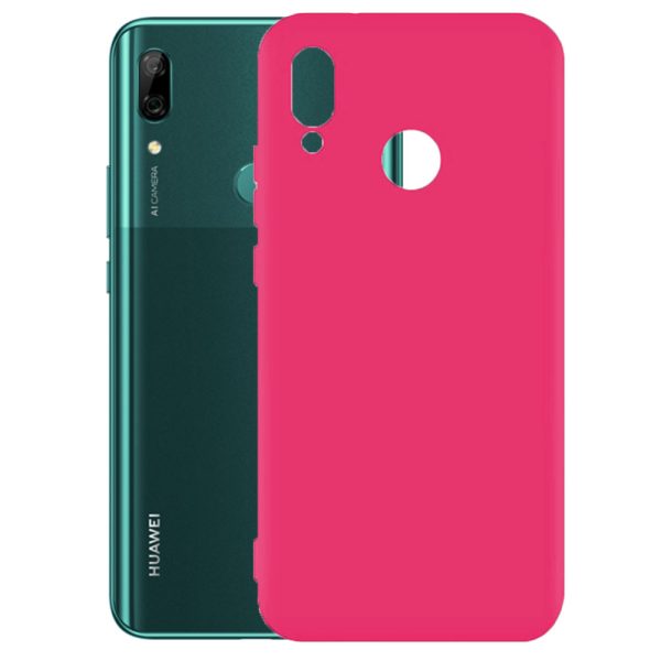 Husa protectie, interior de catifea, compatibila cu Huawei P Smart Z, FONIX BloomShield, silicon, margini ridicate, slim, Roz neon