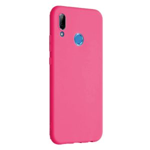 Husa protectie, interior de catifea, compatibila cu Huawei P Smart Z, FONIX BloomShield, silicon, margini ridicate, slim, Roz neon3