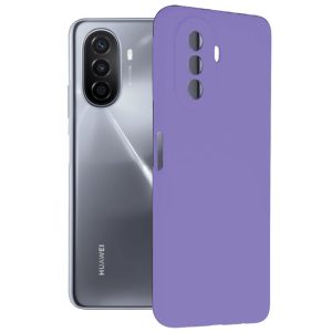 Husa protectie, interior de catifea, compatibila cu Huawei Nova Y70, FONIX BloomShield, silicon, margini ridicate, slim, Mov