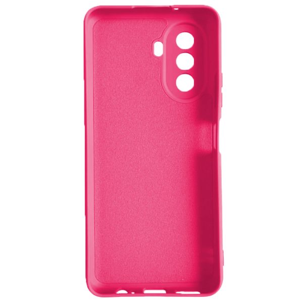 Husa protectie, interior de catifea, compatibila cu Huawei Nova Y70, FONIX BloomShield, silicon, margini ridicate, slim, Roz neon2