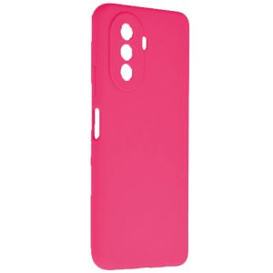 Husa protectie, interior de catifea, compatibila cu Huawei Nova Y70, FONIX BloomShield, silicon, margini ridicate, slim, Roz neon3