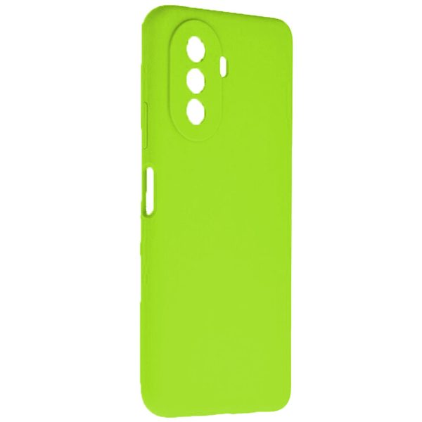 Husa protectie, interior de catifea, compatibila cu Huawei Nova Y70, FONIX BloomShield, silicon, margini ridicate, slim, Verde neon3