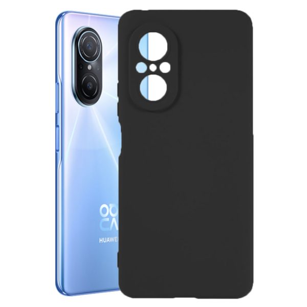 Husa protectie, interior de catifea, compatibila cu Huawei Nova 9 SE, FONIX BloomShield, silicon, margini ridicate, slim, Negru