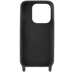 Husa protectie cu snur integrat, compatibila cu Xiaomi Redmi 12C, FONIX ShieldBand, silicon mat, interior microfibra, lant 170 cm, Negru