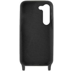 Husa protectie cu snur integrat, compatibila cu Samsung Galaxy S23, FONIX ShieldBand, silicon mat, interior microfibra, lant 170 cm, Negru2