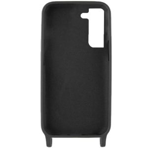 Husa protectie cu snur integrat, compatibila cu Samsung Galaxy S21 FE, FONIX ShieldBand, silicon mat, interior microfibra, lant 170 cm, Negru2