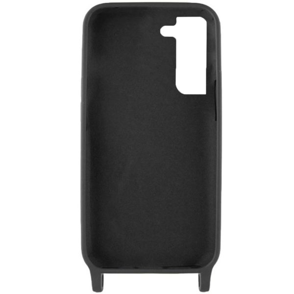 Husa protectie cu snur integrat, compatibila cu Samsung Galaxy S21 FE, FONIX ShieldBand, silicon mat, interior microfibra, lant 170 cm, Negru2