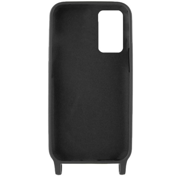 Husa protectie cu snur integrat, compatibila cu Samsung Galaxy Note 20, FONIX ShieldBand, silicon mat, interior microfibra, lant 170 cm, Negru2