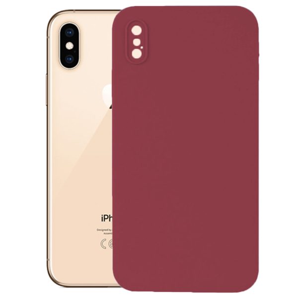 Husa protectie, interior de catifea, compatibila cu Apple iPhone X / XS, FONIX BloomShield, silicon, margini ridicate, slim, Visiniu