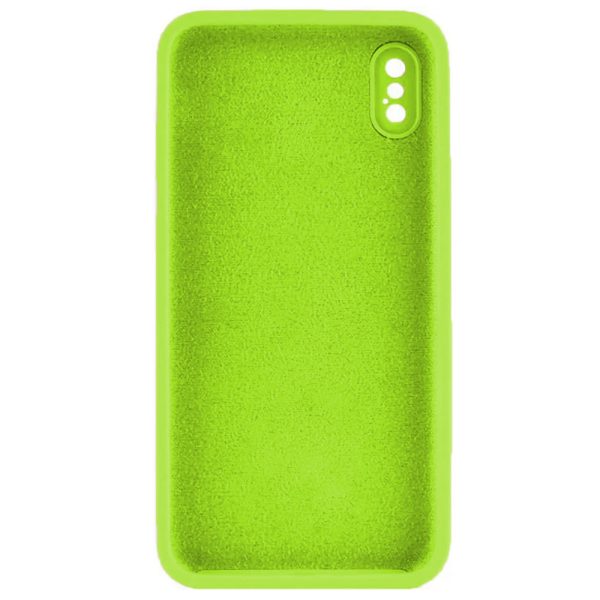 Husa protectie, interior de catifea, compatibila cu Apple iPhone X / XS, FONIX BloomShield, silicon, margini ridicate, slim, Verde neon2