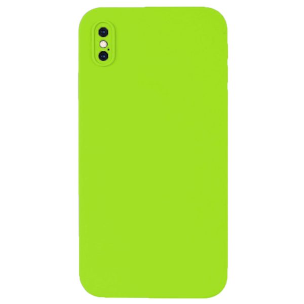 Husa protectie, interior de catifea, compatibila cu Apple iPhone X / XS, FONIX BloomShield, silicon, margini ridicate, slim, Verde neon4