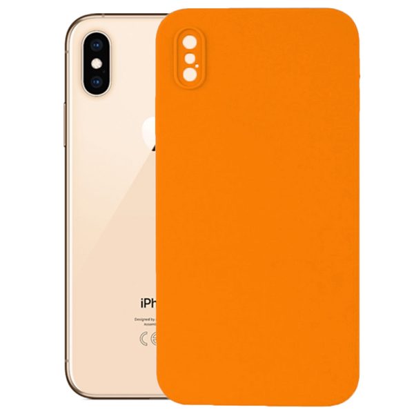 Husa protectie, interior de catifea, compatibila cu Apple iPhone X / XS, FONIX BloomShield, silicon, margini ridicate, slim, Portocaliu neon