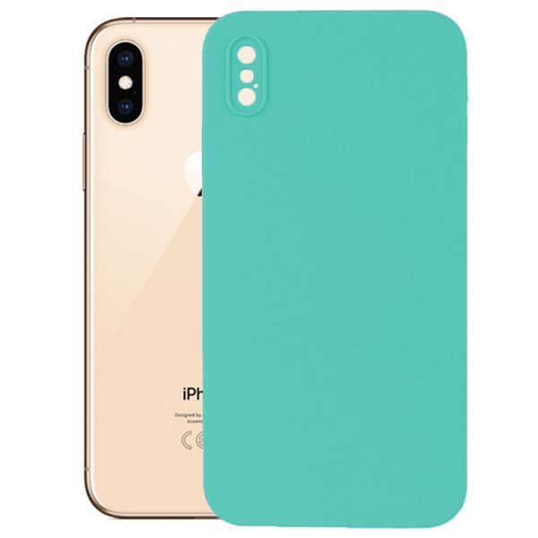 Husa protectie, interior de catifea, compatibila cu Apple iPhone X / XS, FONIX BloomShield, silicon, margini ridicate, slim, Turcoaz