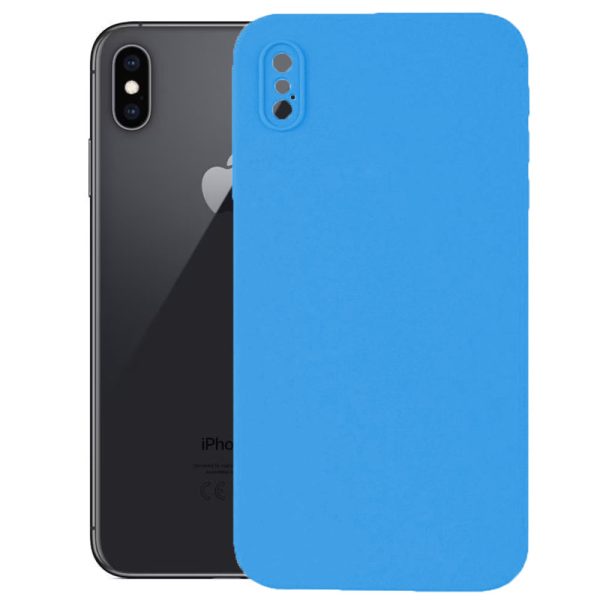 Husa protectie, interior de catifea, compatibila cu Apple iPhone XS Max, FONIX BloomShield, silicon, margini ridicate, slim, Albastru