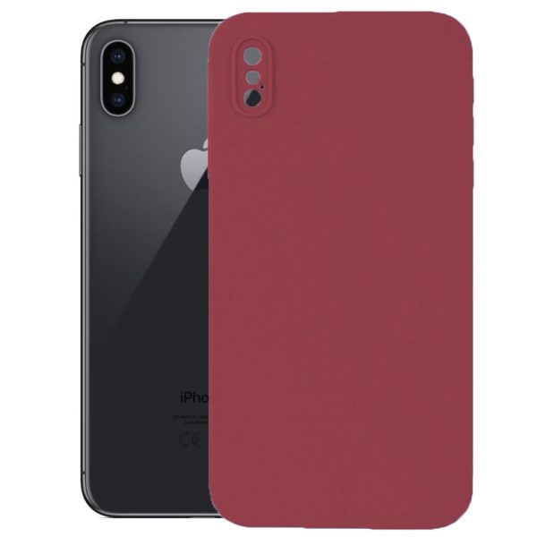 Husa protectie, interior de catifea, compatibila cu Apple iPhone XS Max, FONIX BloomShield, silicon, margini ridicate, slim, Visiniu