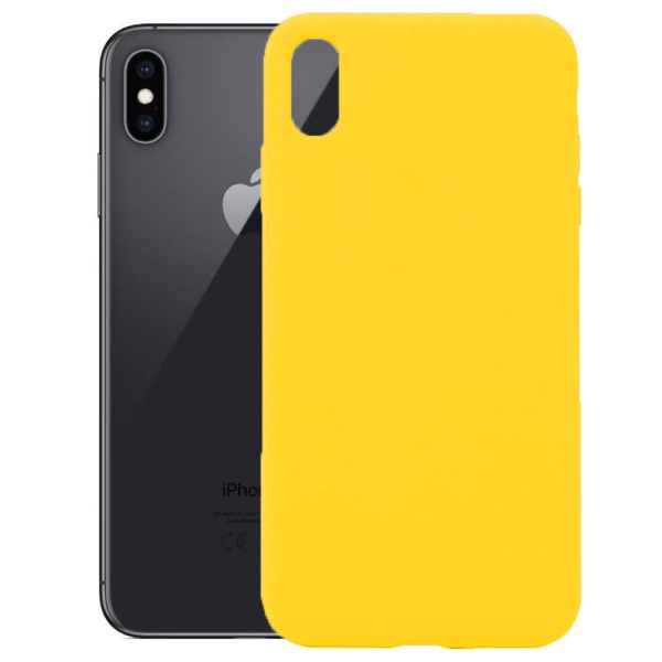 Husa protectie, interior de catifea, compatibila cu Apple iPhone XS Max, FONIX BloomShield, silicon, margini ridicate, slim, Galben