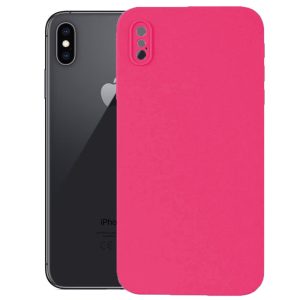 Husa protectie, interior de catifea, compatibila cu Apple iPhone XS Max, FONIX BloomShield, silicon, margini ridicate, slim, Roz neon