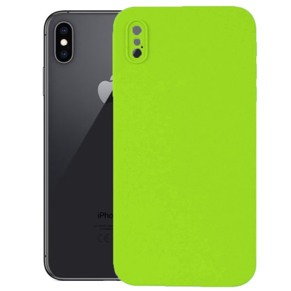 Husa protectie, interior de catifea, compatibila cu Apple iPhone XS Max, FONIX BloomShield, silicon, margini ridicate, slim, Verde neon