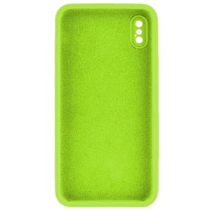 Husa protectie, interior de catifea, compatibila cu Apple iPhone XS Max, FONIX BloomShield, silicon, margini ridicate, slim, Verde neon2