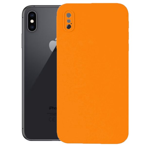 Husa protectie, interior de catifea, compatibila cu Apple iPhone XS Max, FONIX BloomShield, silicon, margini ridicate, slim, Portocaliu neon