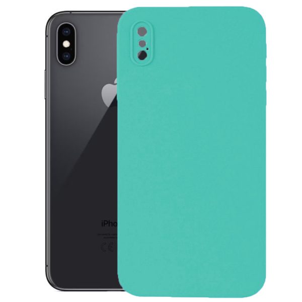 Husa protectie, interior de catifea, compatibila cu Apple iPhone XS Max, FONIX BloomShield, silicon, margini ridicate, slim, Turcoaz